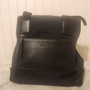 Gucci Black Monogram Tote Bag